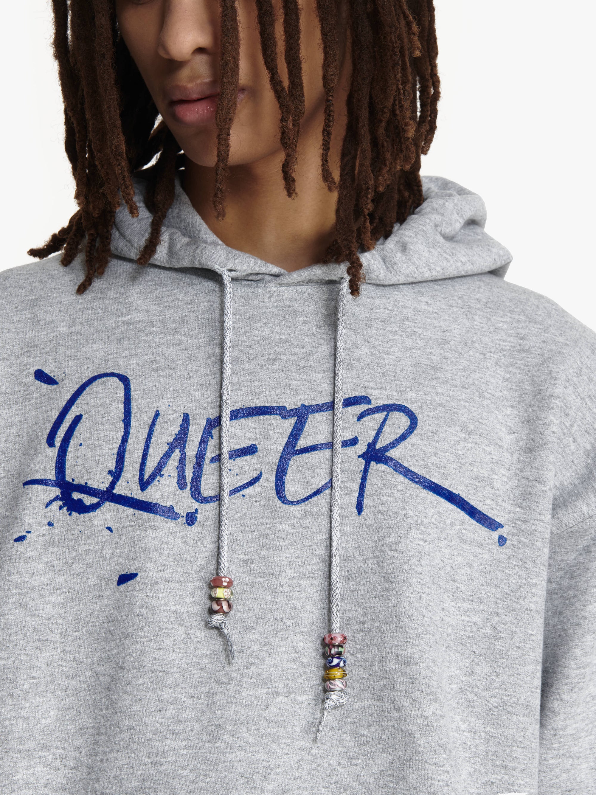 JW ANDERSON X QUEER HOODIE WITH TEXT PRINT