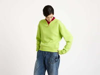 CONTRAST COLLAR SWEATSHIRT IN LIME & RED