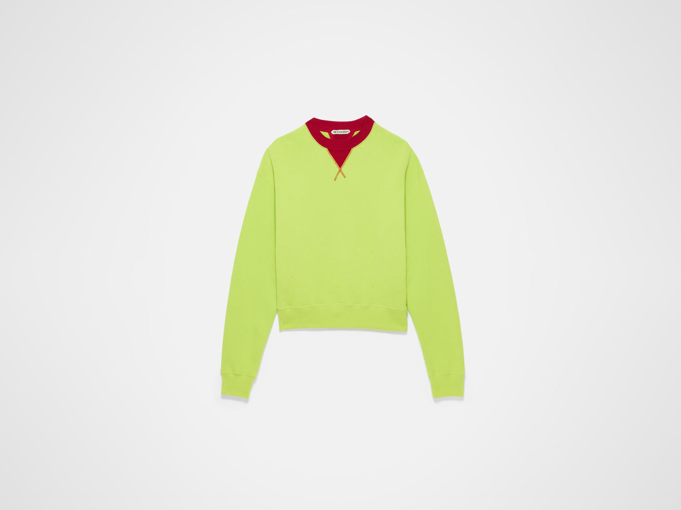 contrast collar sweatshirt lime red Product Front 6