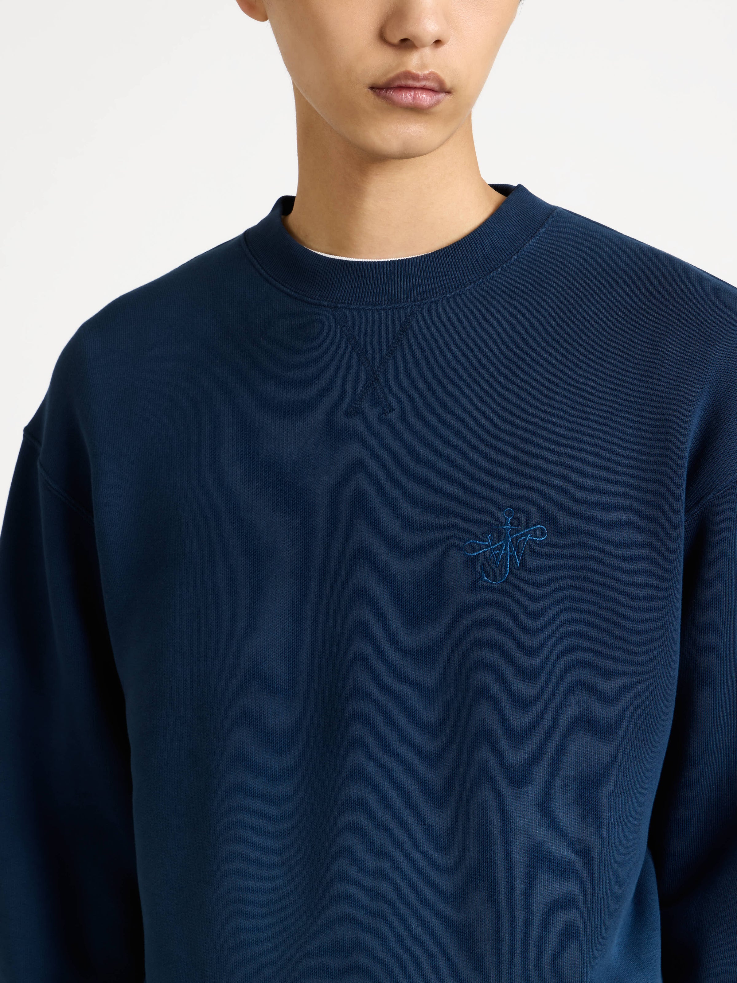dip dye sweatshirt navy ecru Model Back 8