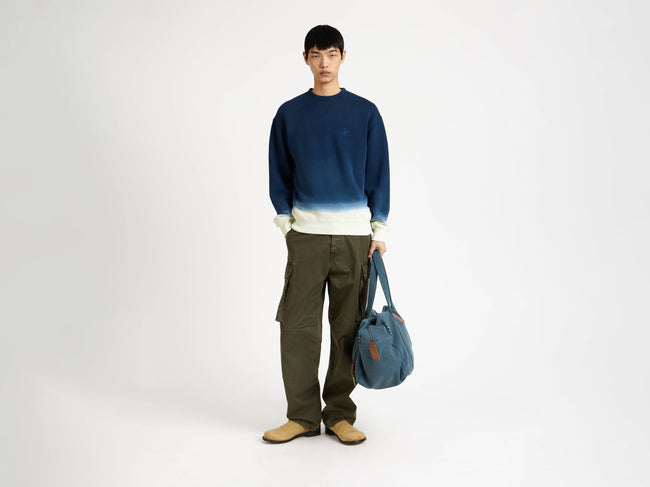 dip dye sweatshirt navy ecru Model Front 1