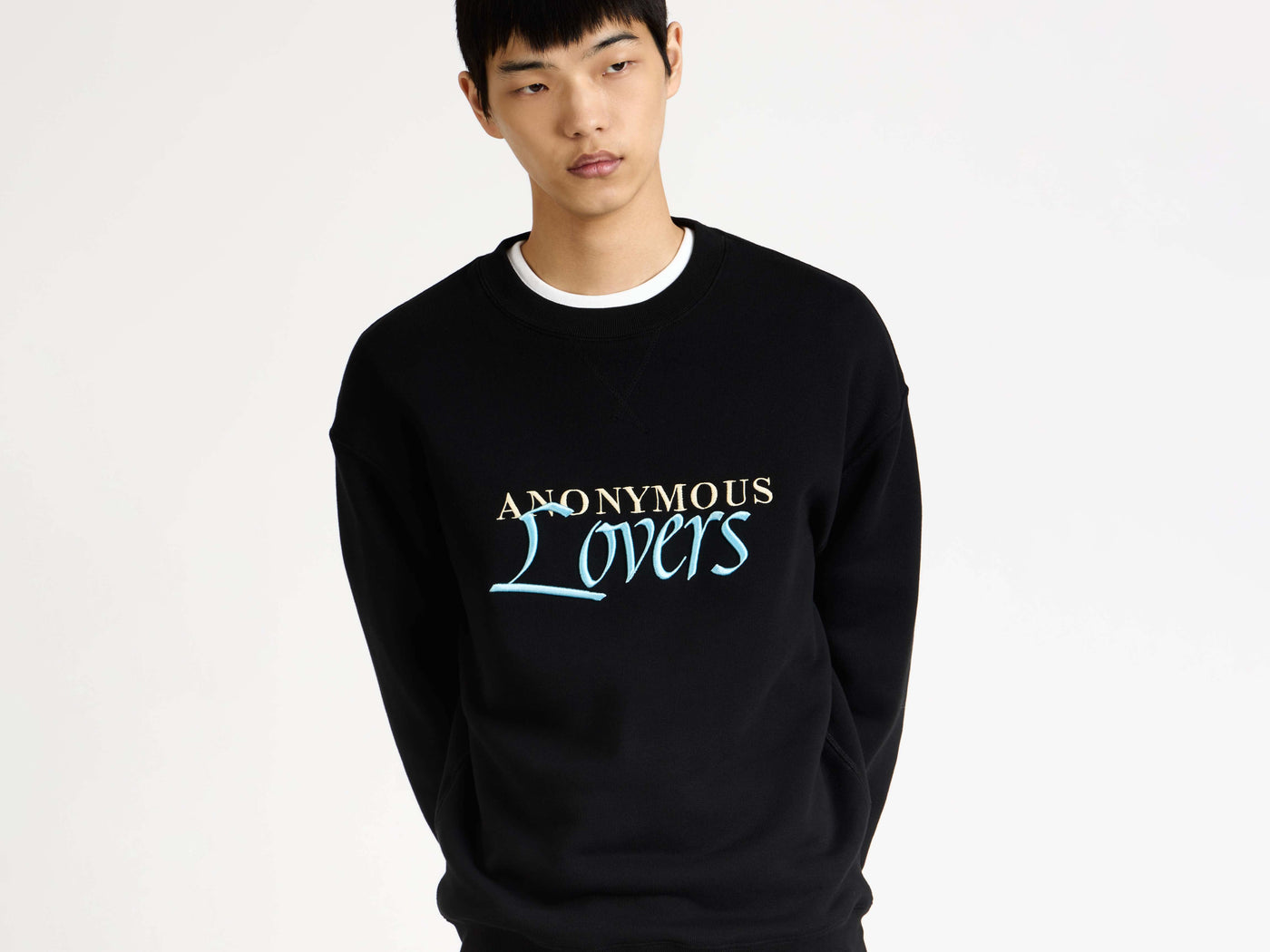 anonymous lovers sweatshirt washed black 1 Model Back 7
