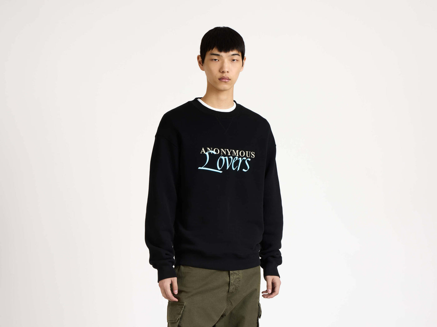 anonymous lovers sweatshirt washed black 1 Model Detail 5