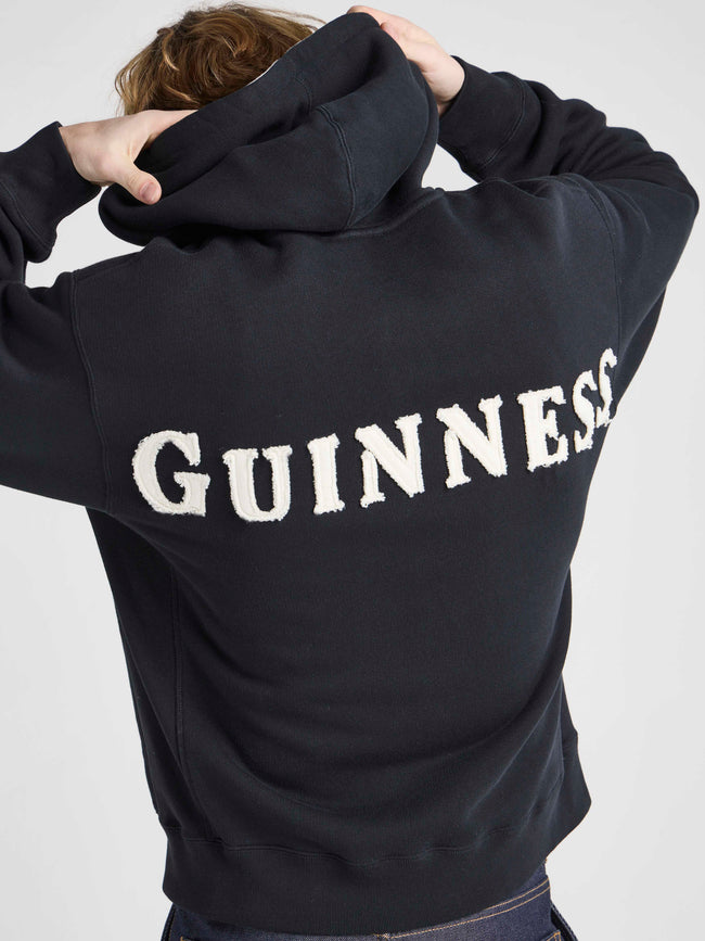 Unisex JW ANDERSON X GUINNESS HOODED SWEATSHIRT IN WASHED BLACK