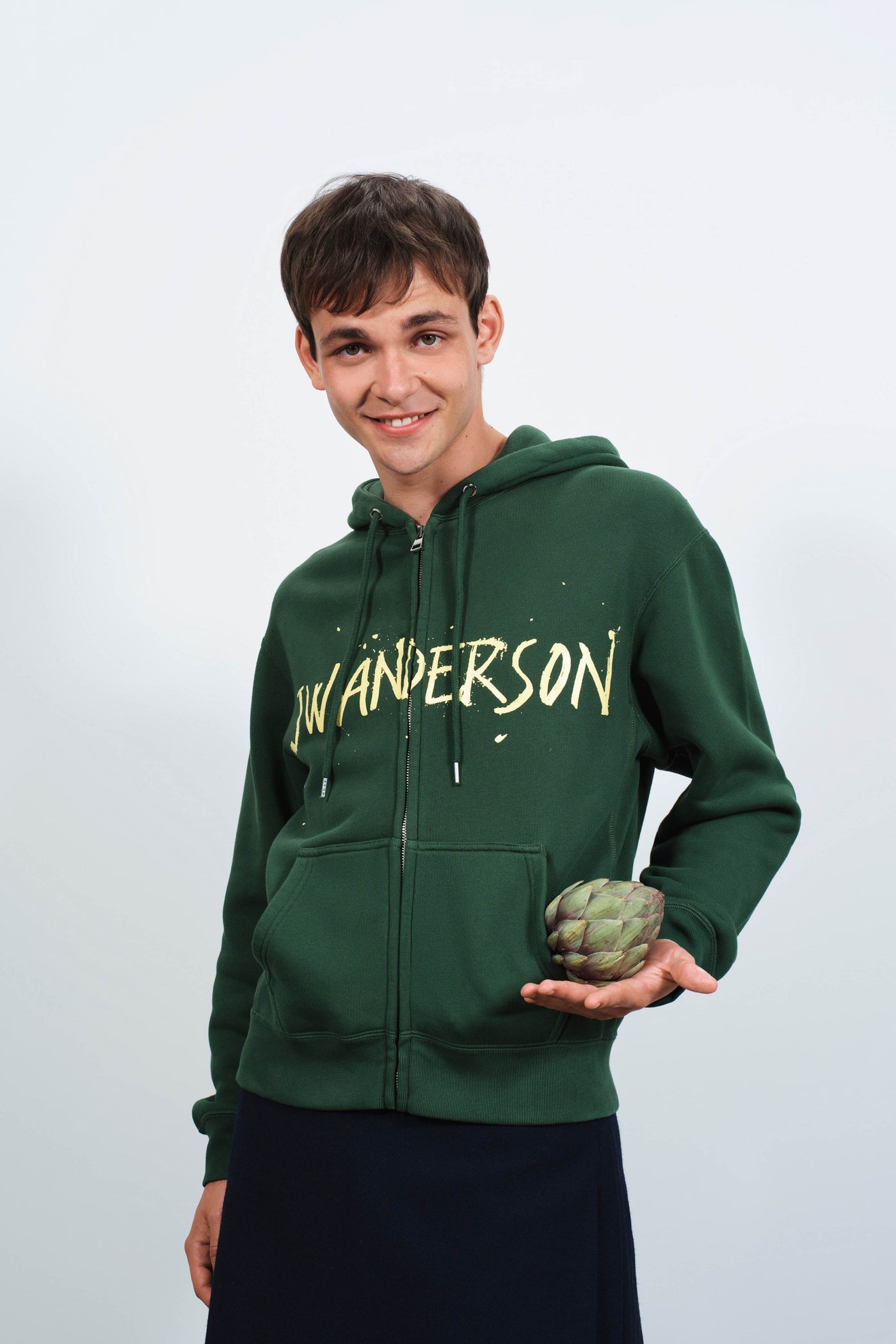 zip front print hoodie green Creative 1