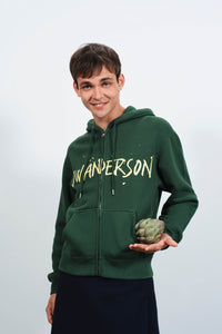 zip front print hoodie green Creative 1