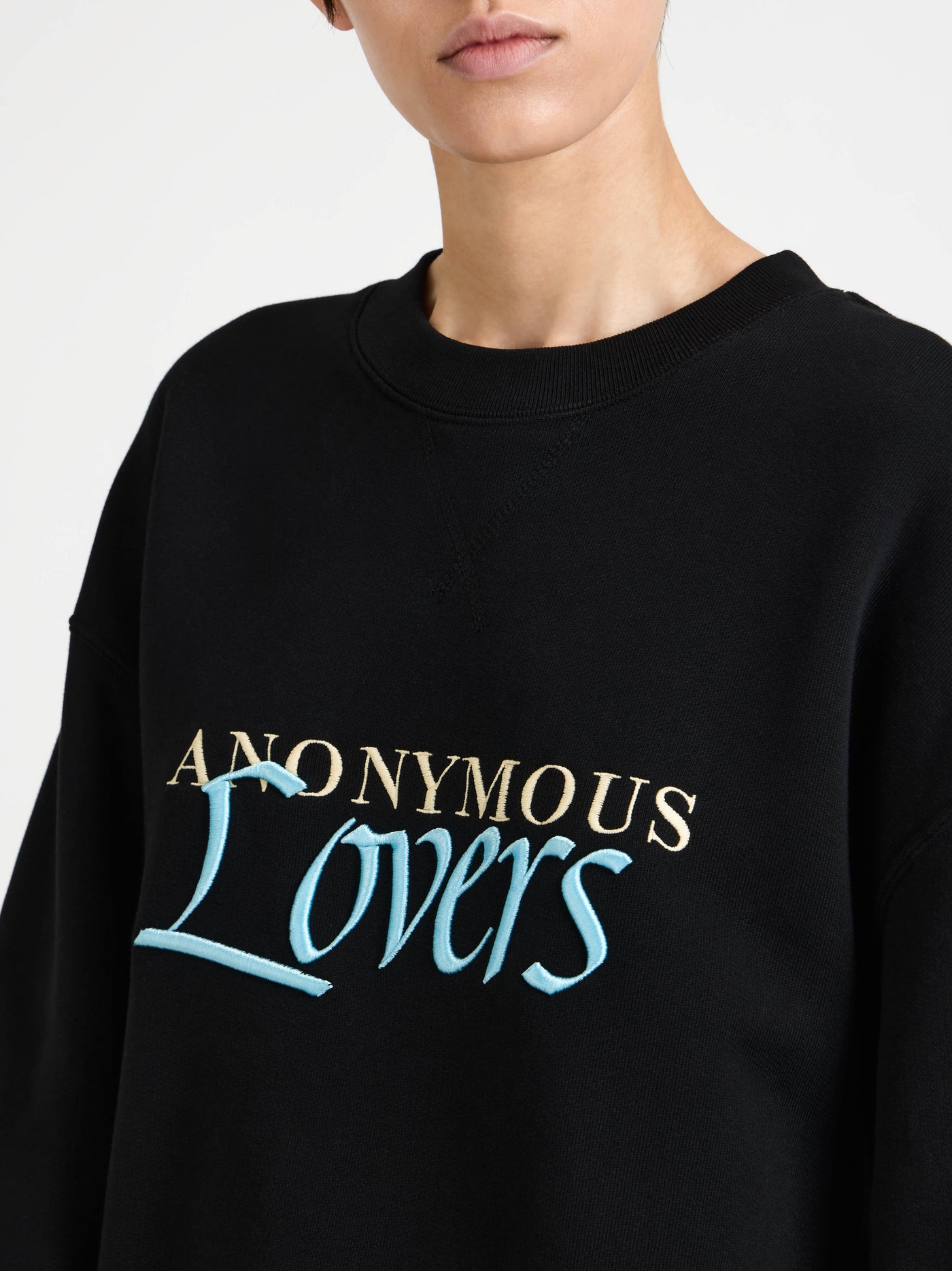 anonymous lovers sweatshirt washed black Model Detail 4
