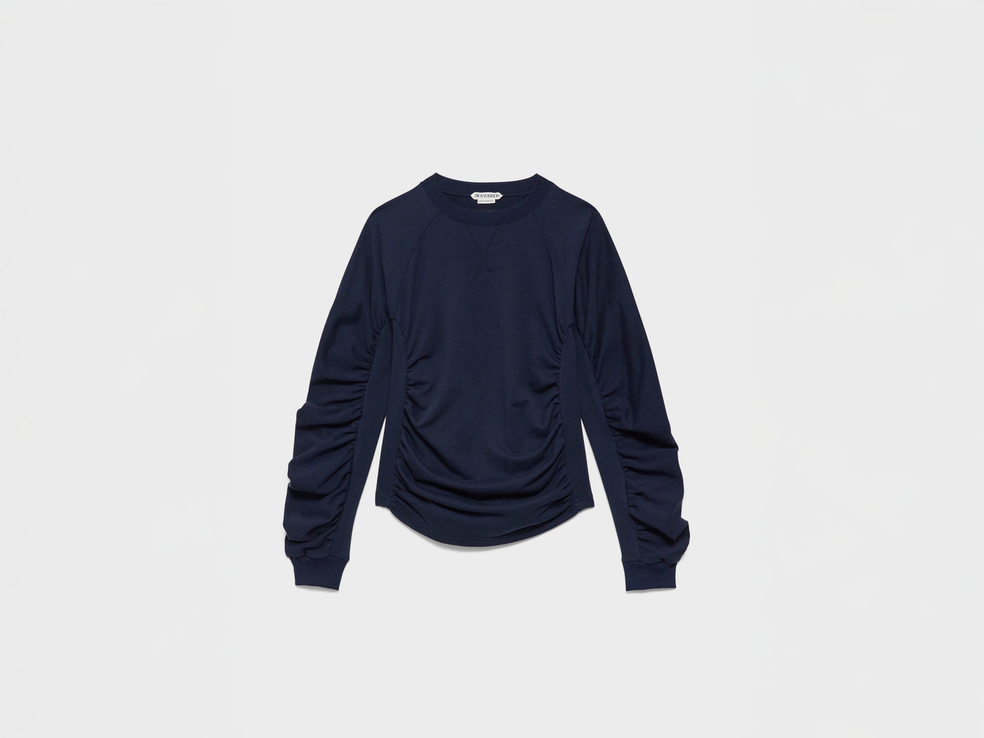 WOMENS RUCHED SLEEVE SWEATSHIRT IN NAVY