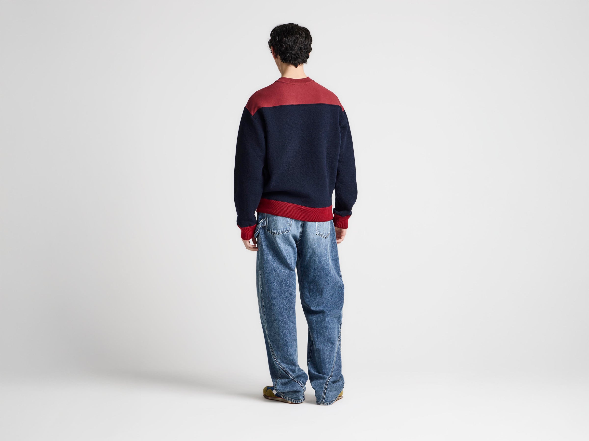 MENS HALF ZIP SWEATSHIRT IN NAVY MELANGE