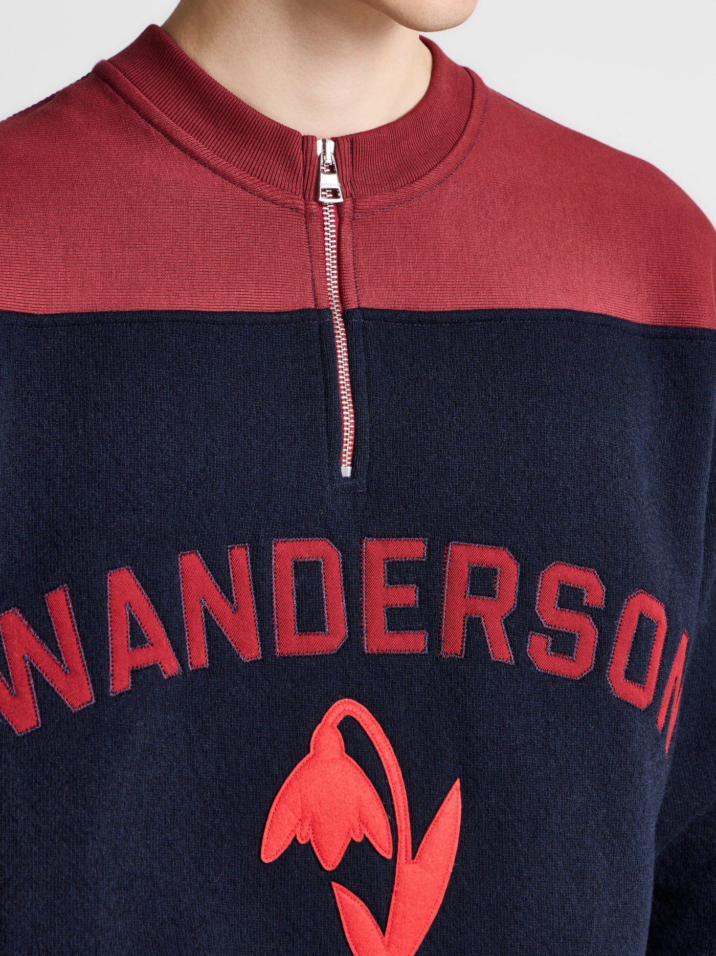 MENS HALF ZIP SWEATSHIRT IN NAVY MELANGE