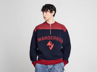 MENS HALF ZIP SWEATSHIRT IN NAVY MELANGE