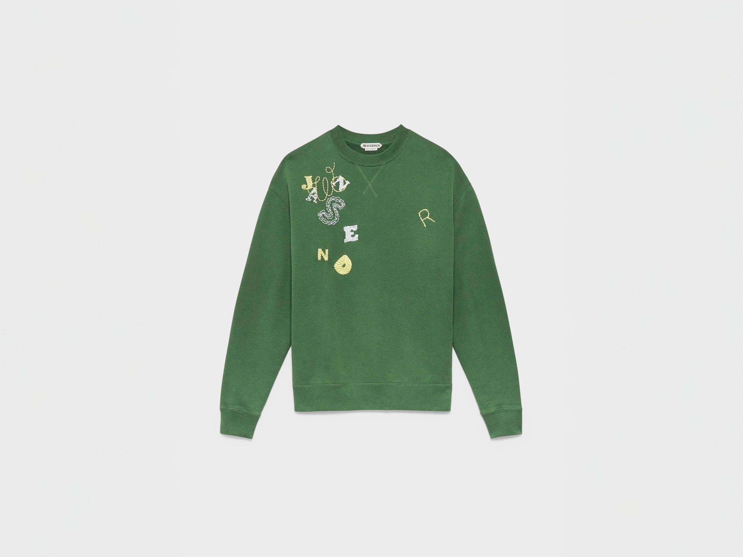 MENS SCATTERED LETTERS SWEATSHIRT IN GREEN