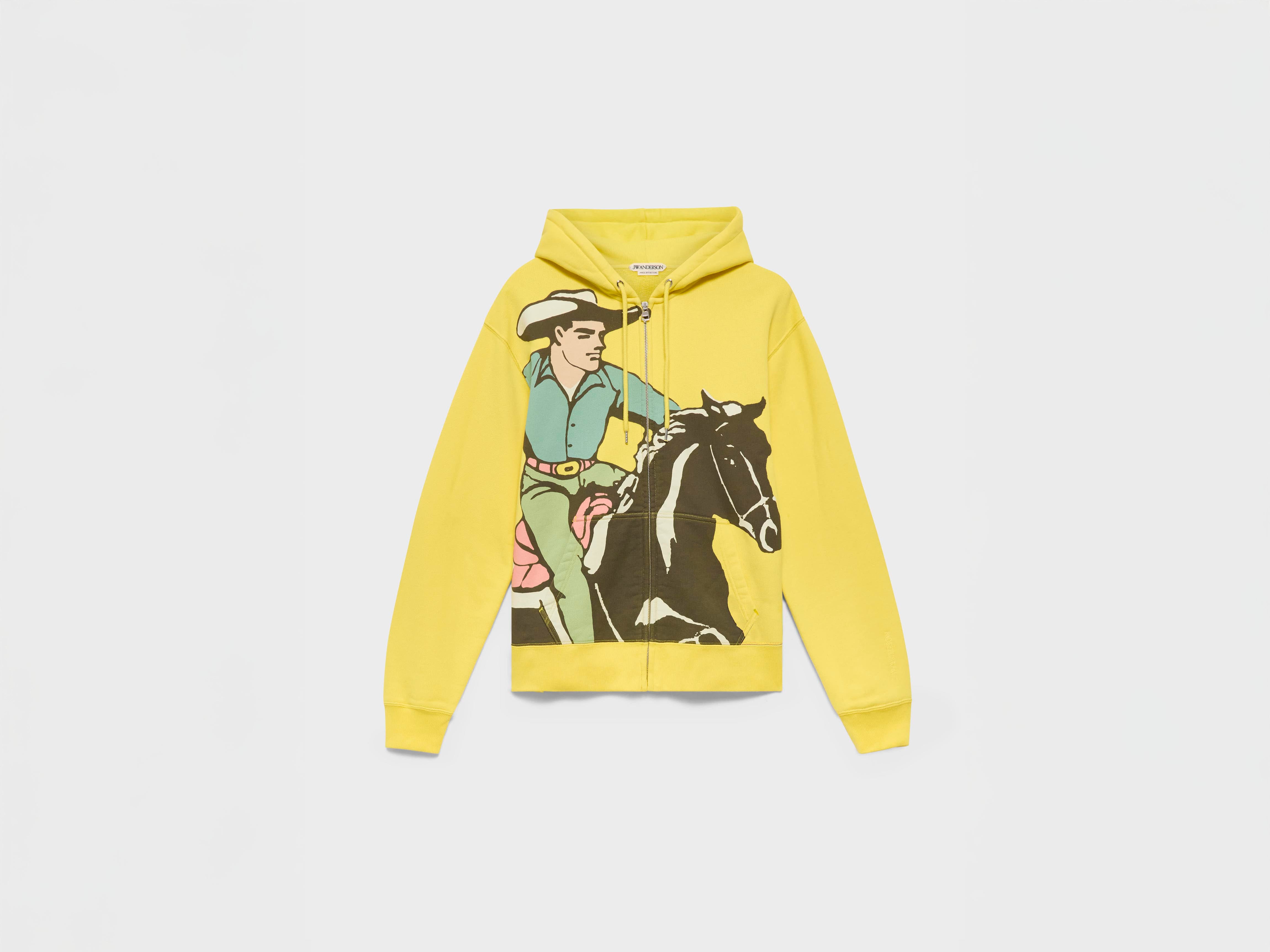 MENS COWBOY FRONT ZIP HOODIE IN LEMON in LEMON JW0286PG1901207XXS
