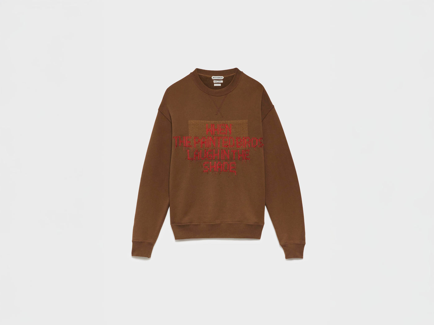 MENS PAINTED BIRDS SWEATSHIRT IN WALNUT