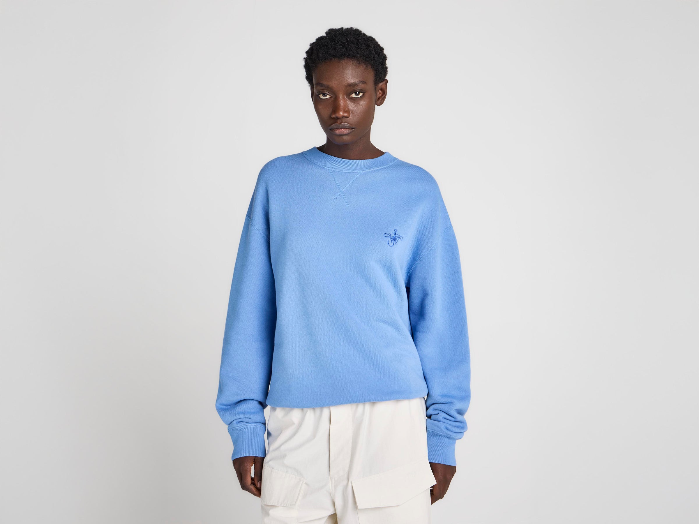 WOMENS RIBBON ANCHOR SWEATSHIRT IN WASHED BLUE