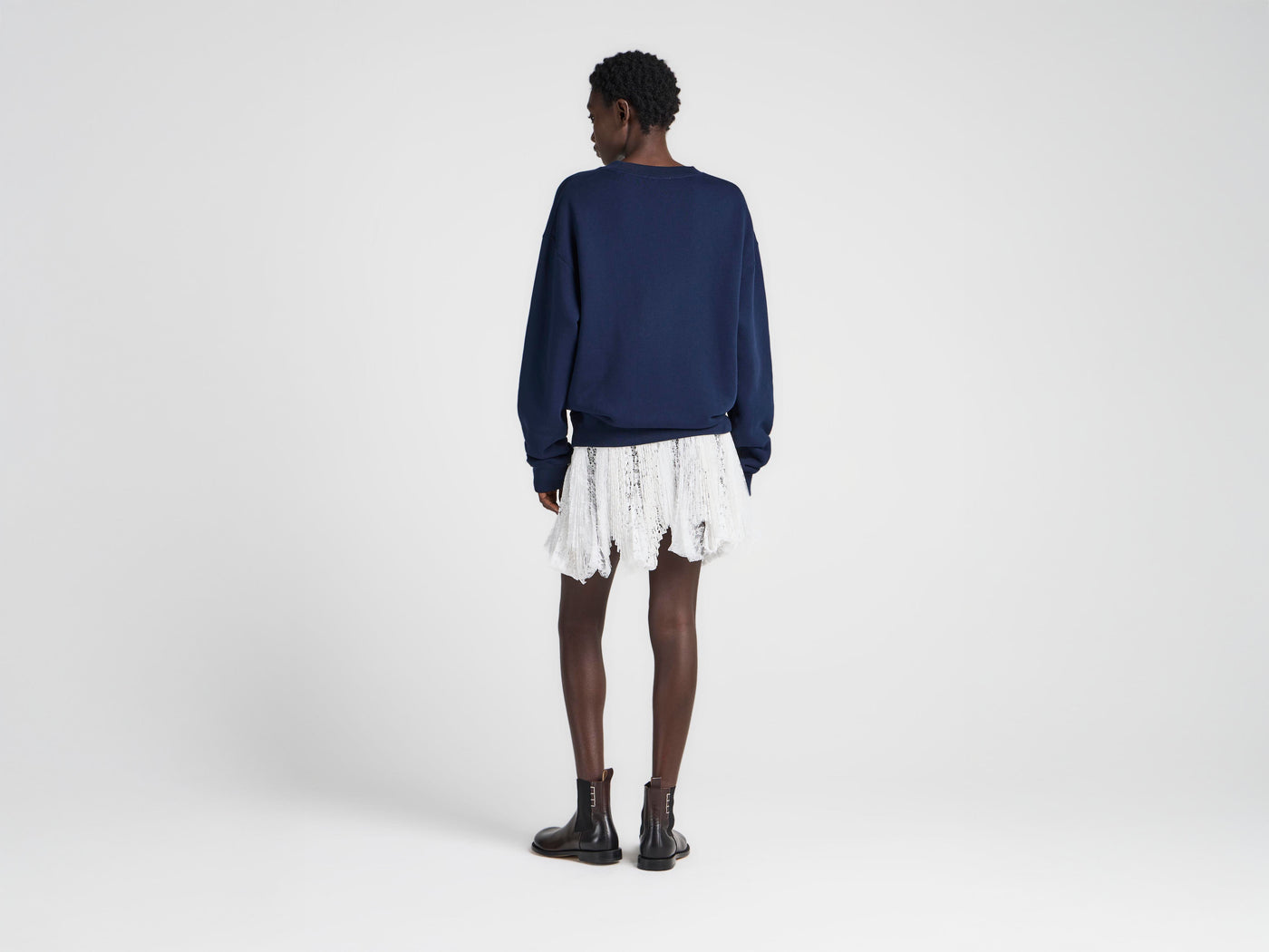 WOMENS RIBBON ANCHOR SWEATSHIRT IN NAVY