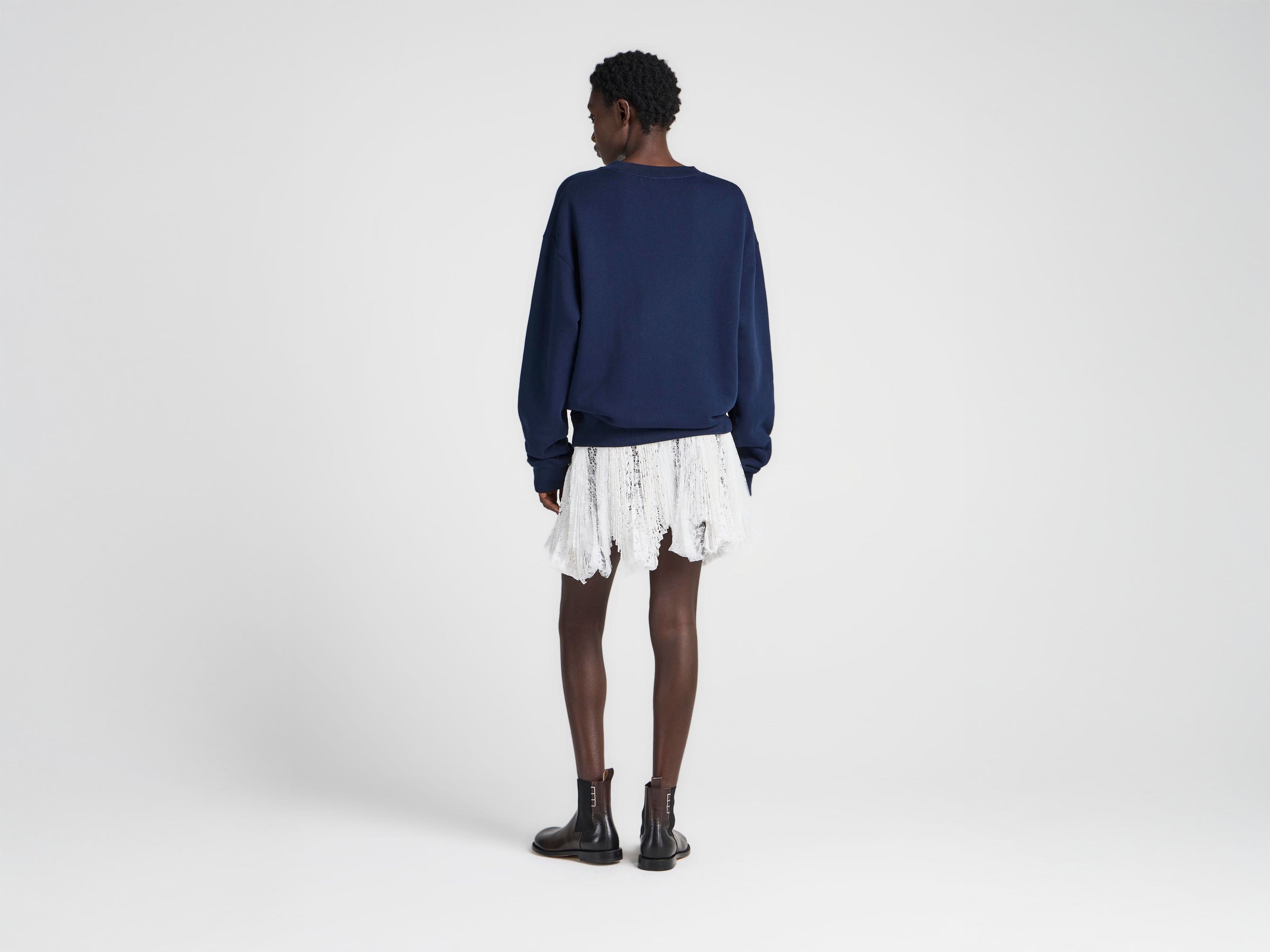 WOMENS RIBBON ANCHOR SWEATSHIRT IN NAVY