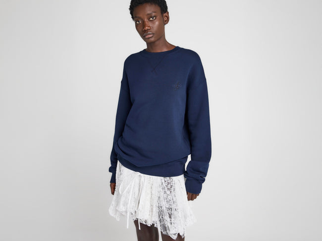 WOMENS RIBBON ANCHOR SWEATSHIRT IN NAVY