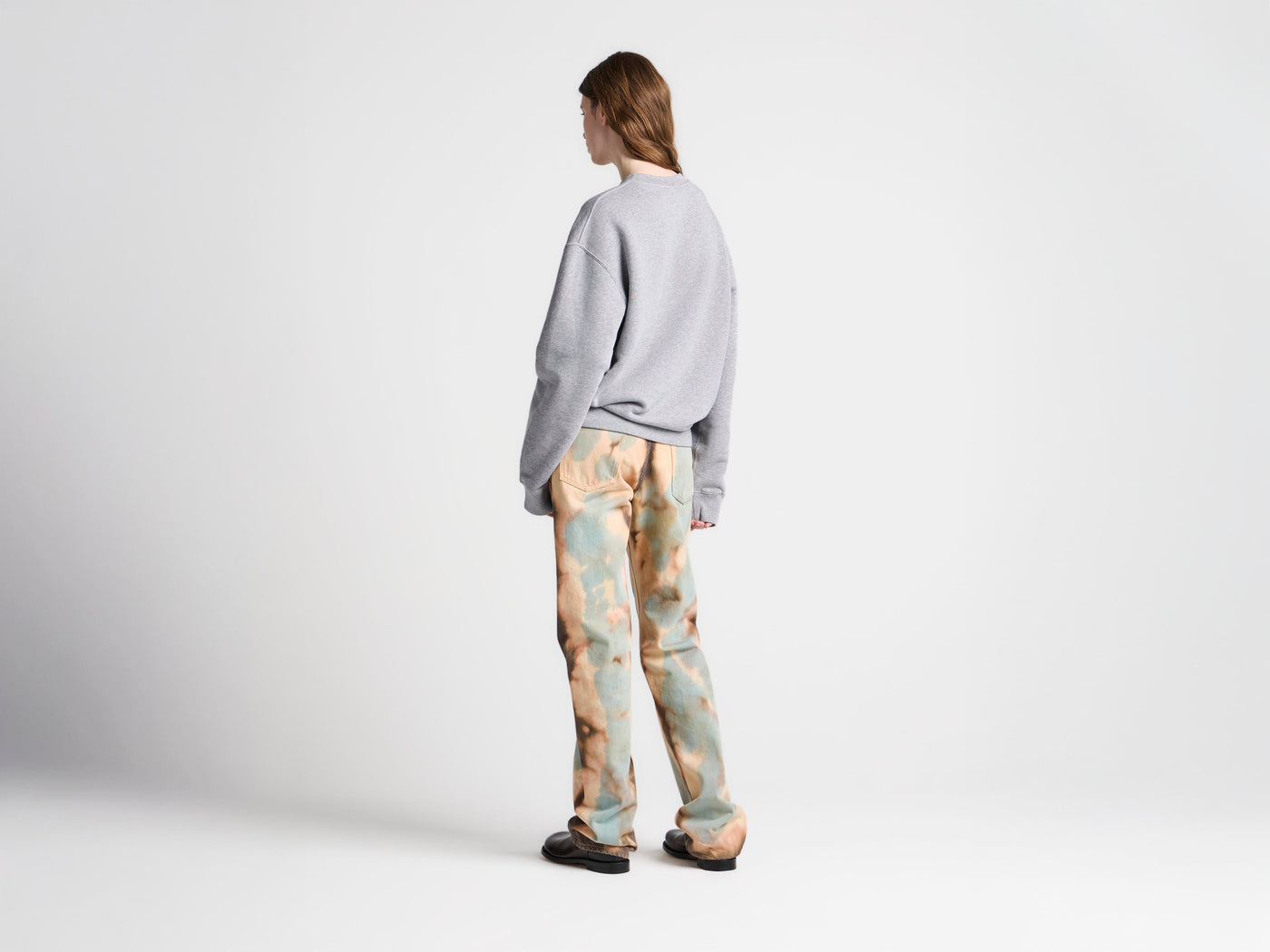 WOMENS RIBBON ANCHOR SWEATSHIRT IN MID GREY MELANGE