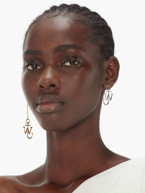 DROP CHAIN EARRINGS WITH JWA ANCHOR CHARM