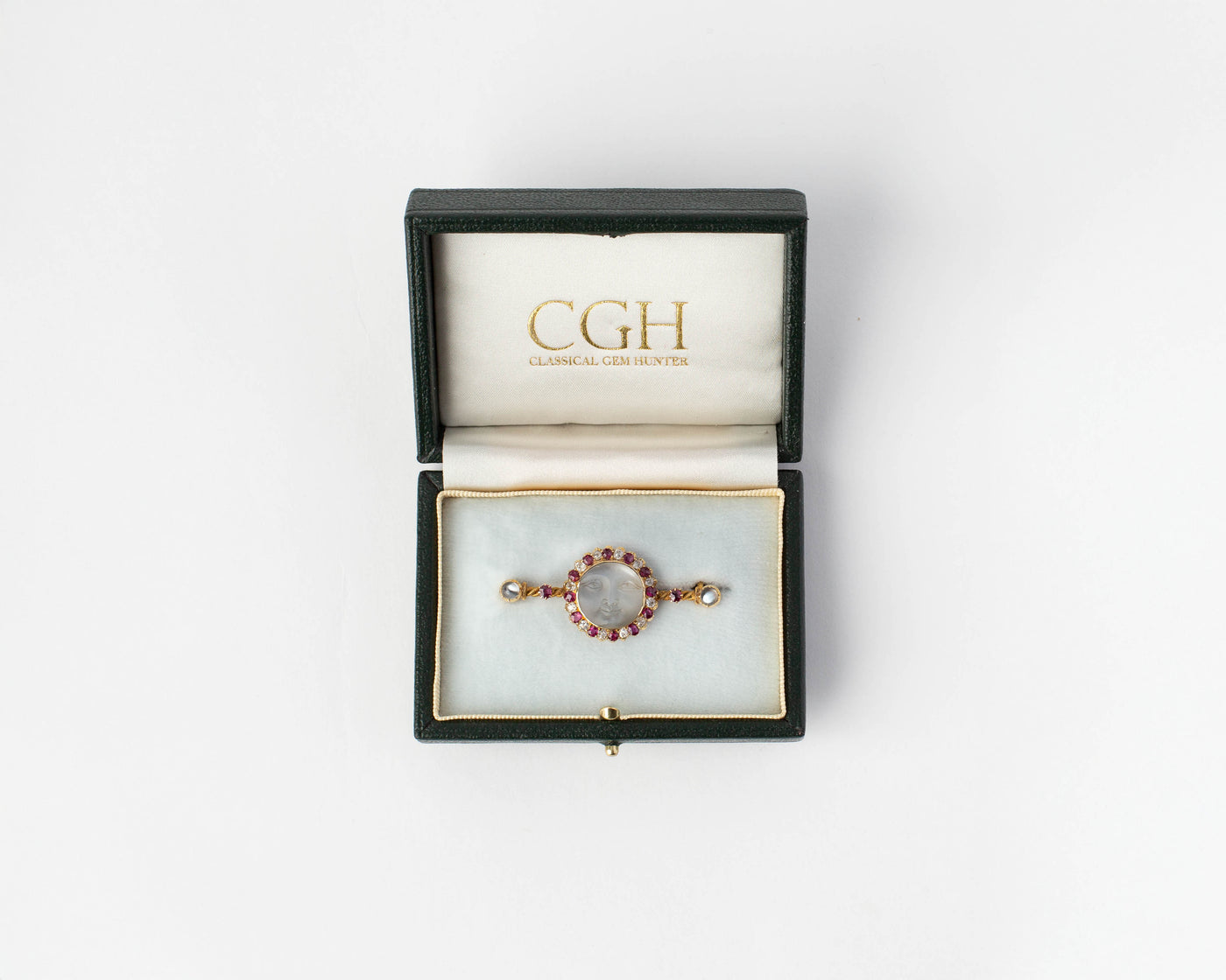MOONFACE BROOCH IN 15kt GOLD