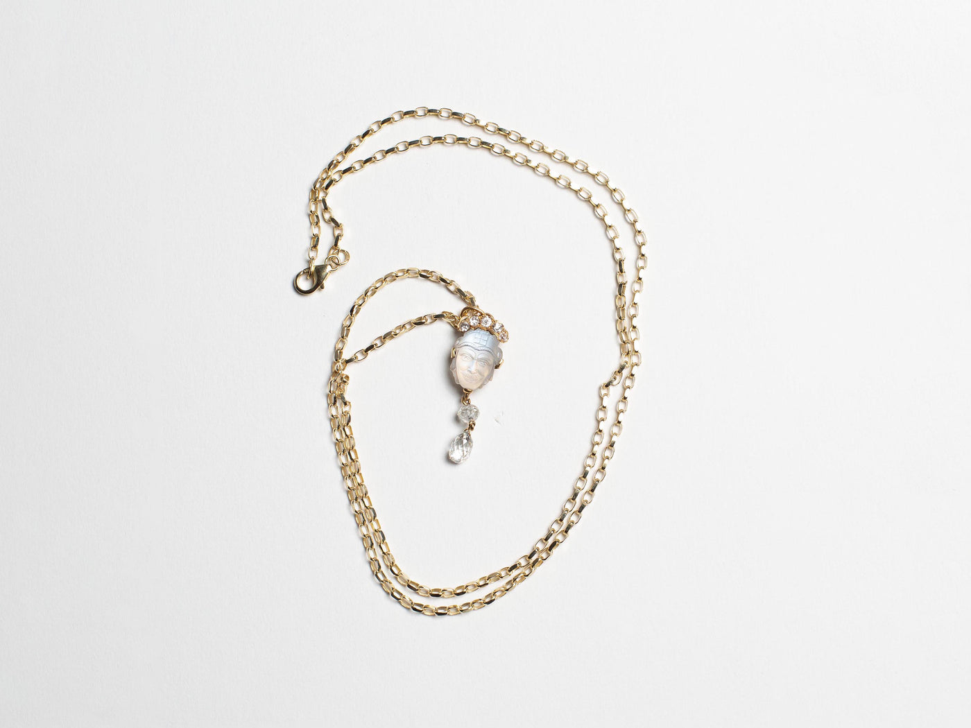 MOONSTONE DIAMOND PENDANT IN 18kt GOLD
