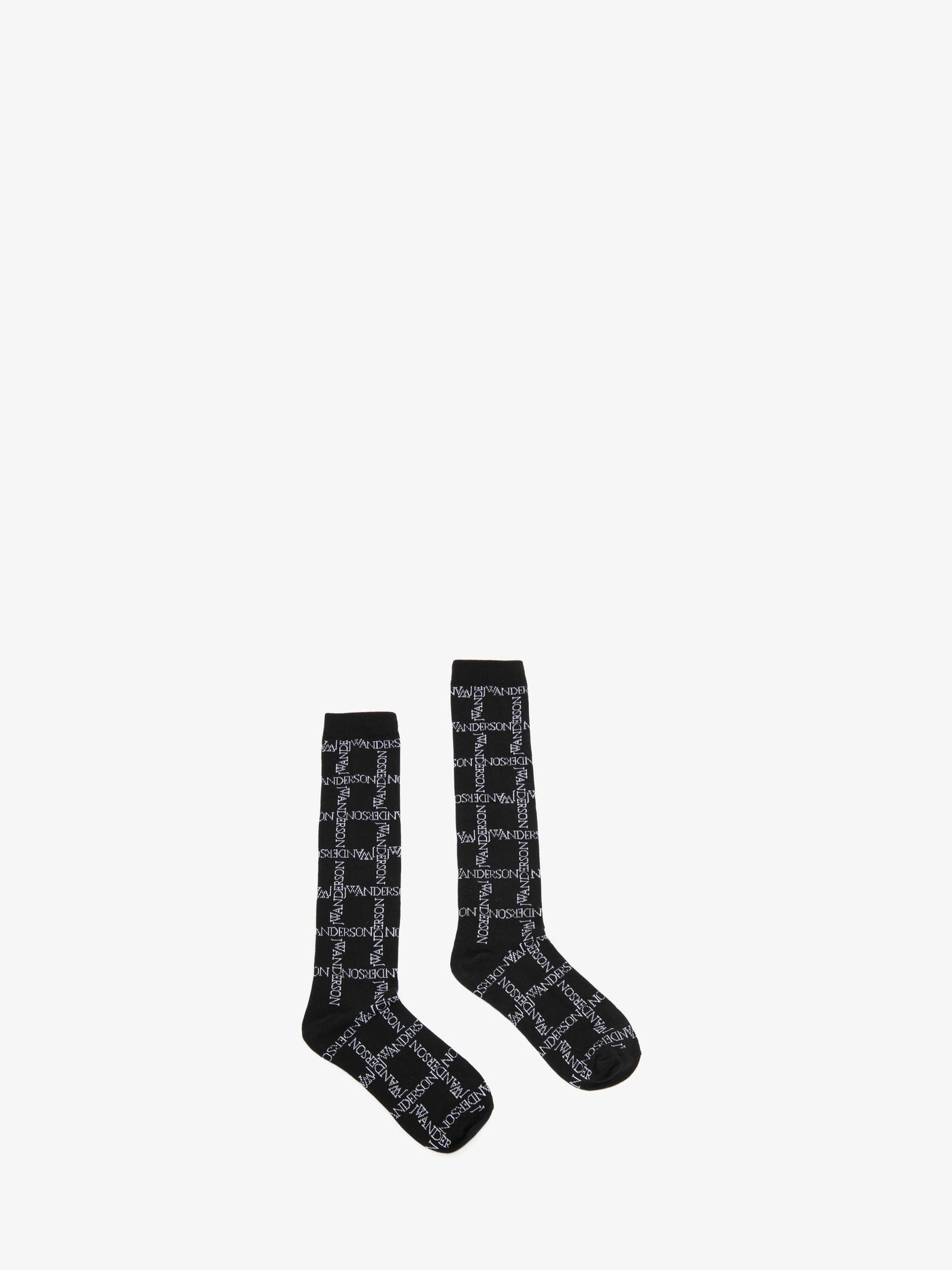 CL_LOGO GRID LONG SOCKS - WHITE/BLACK_KW0589YN0180