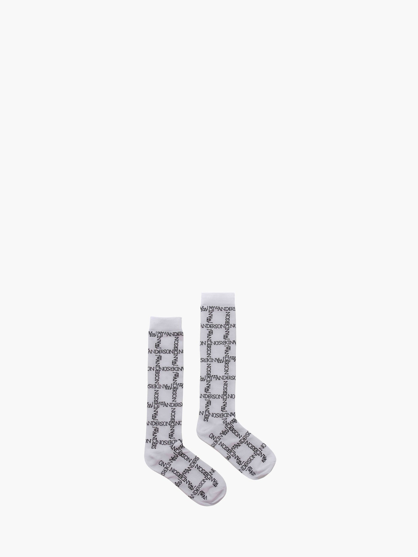 CL_LOGO GRID LONG SOCKS - WHITE/BLACK_KW0589YN0180