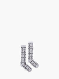 CL_LOGO GRID LONG SOCKS - WHITE/BLACK_KW0589YN0180