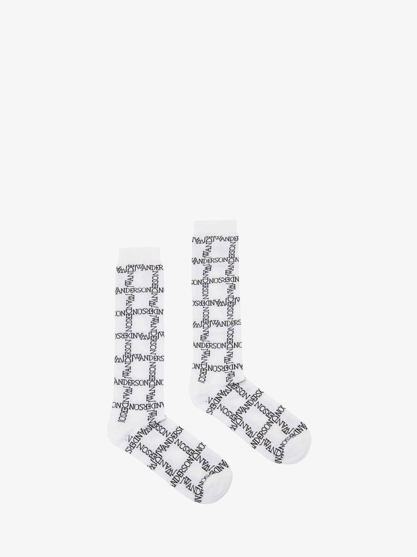 CL_LOGO GRID LONG SOCKS - WHITE/BLACK_KW1034YN0273
