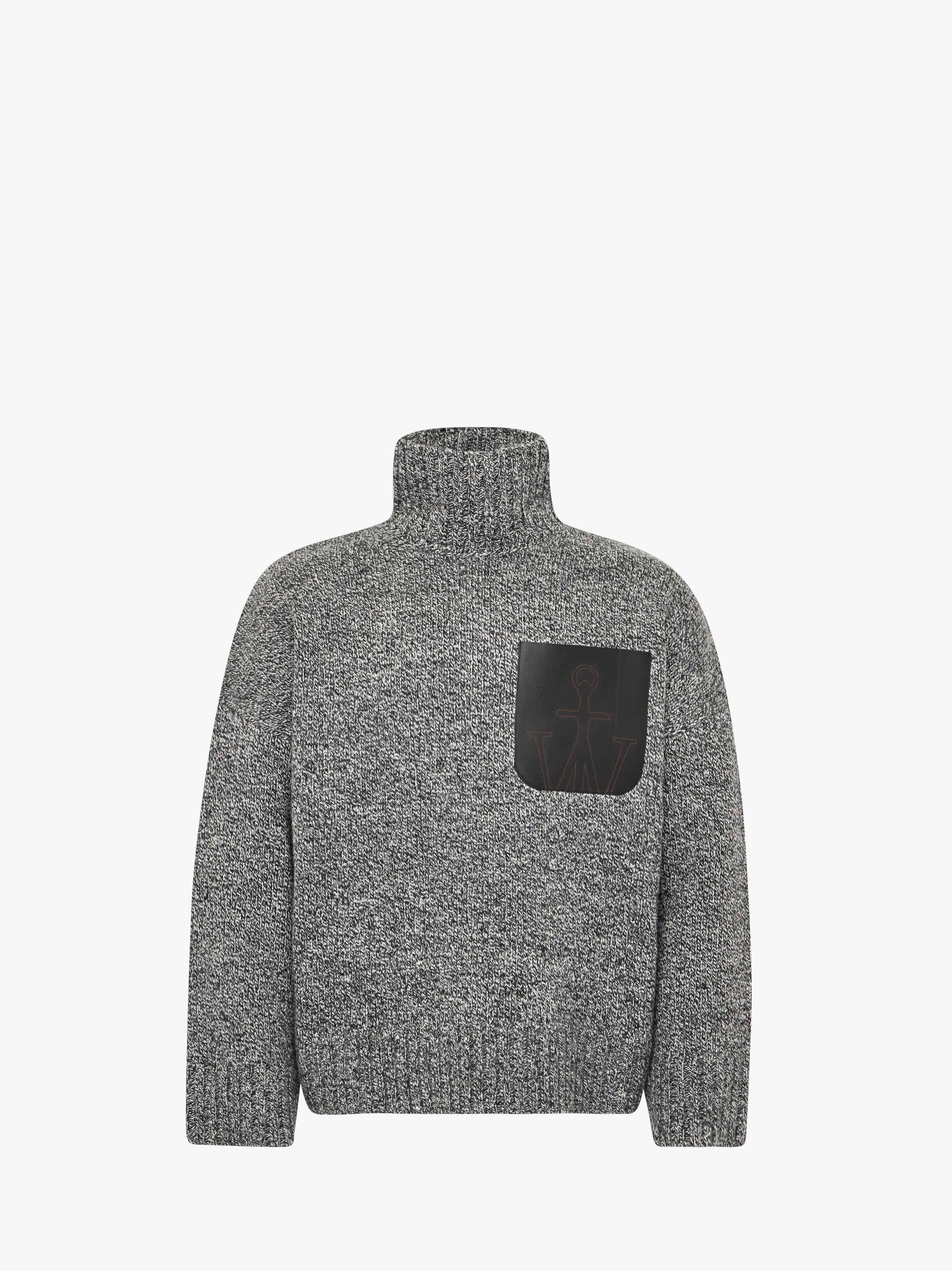 CL_LEATHER PATCH POCKET JUMPER - GREY_KW1234YN0367
