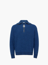 CL_HALF ZIP JUMPER - BLUE/BLACK_KW1285YN0408