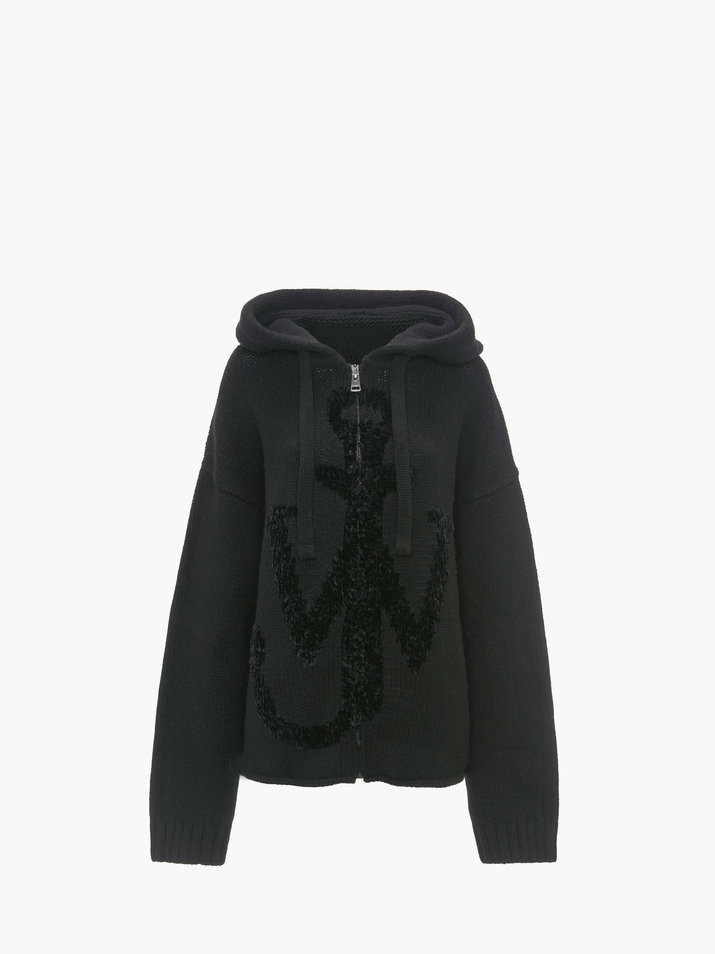 CL_ZIP THROUGH ANCHOR HOODIE - BLACK_KW1290YN0170