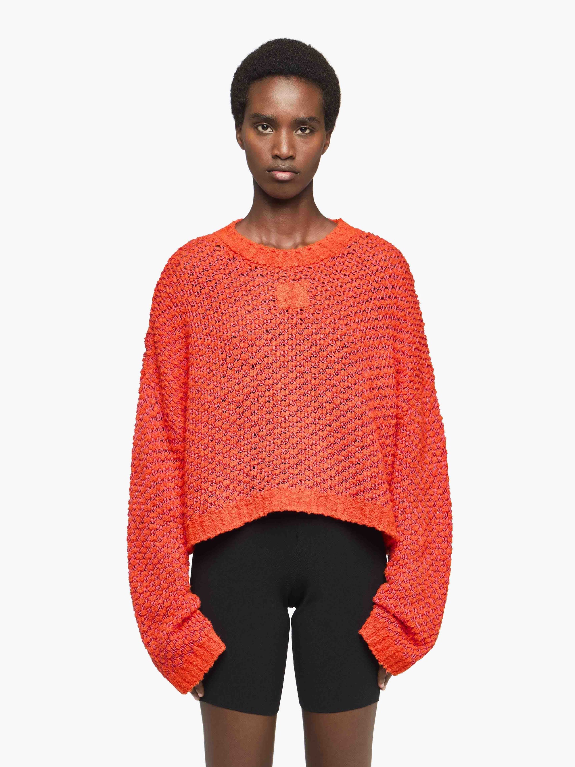 CROPPED OPEN STITCH SWEATER