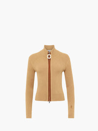 CL_FITTED ZIP UP CARDIGAN - BEIGE_KW1353YN0398