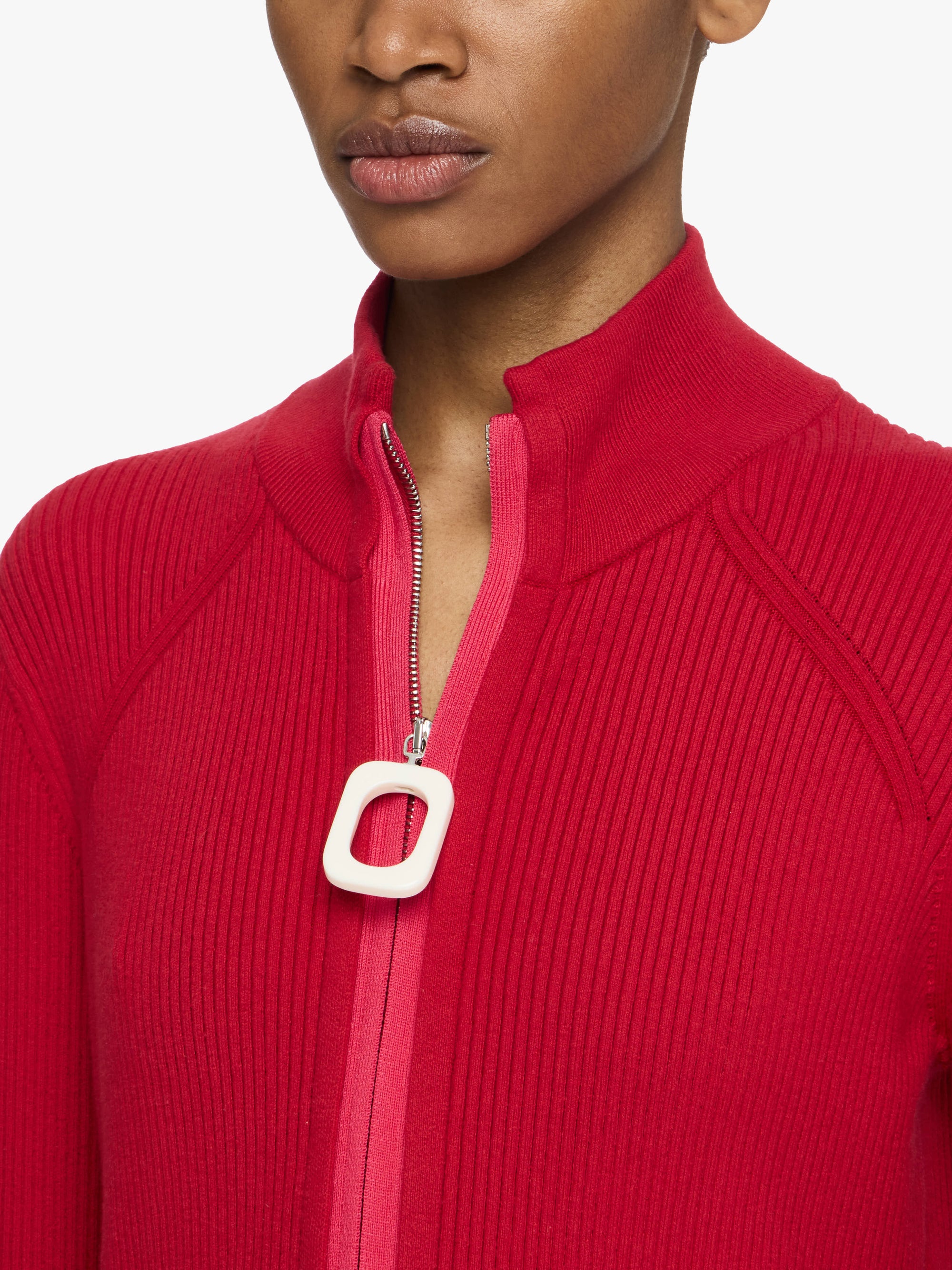 FITTED ZIP UP CARDIGAN