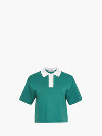 CL_CROPPED POLO TOP - EMERALD_KW1358YN0398