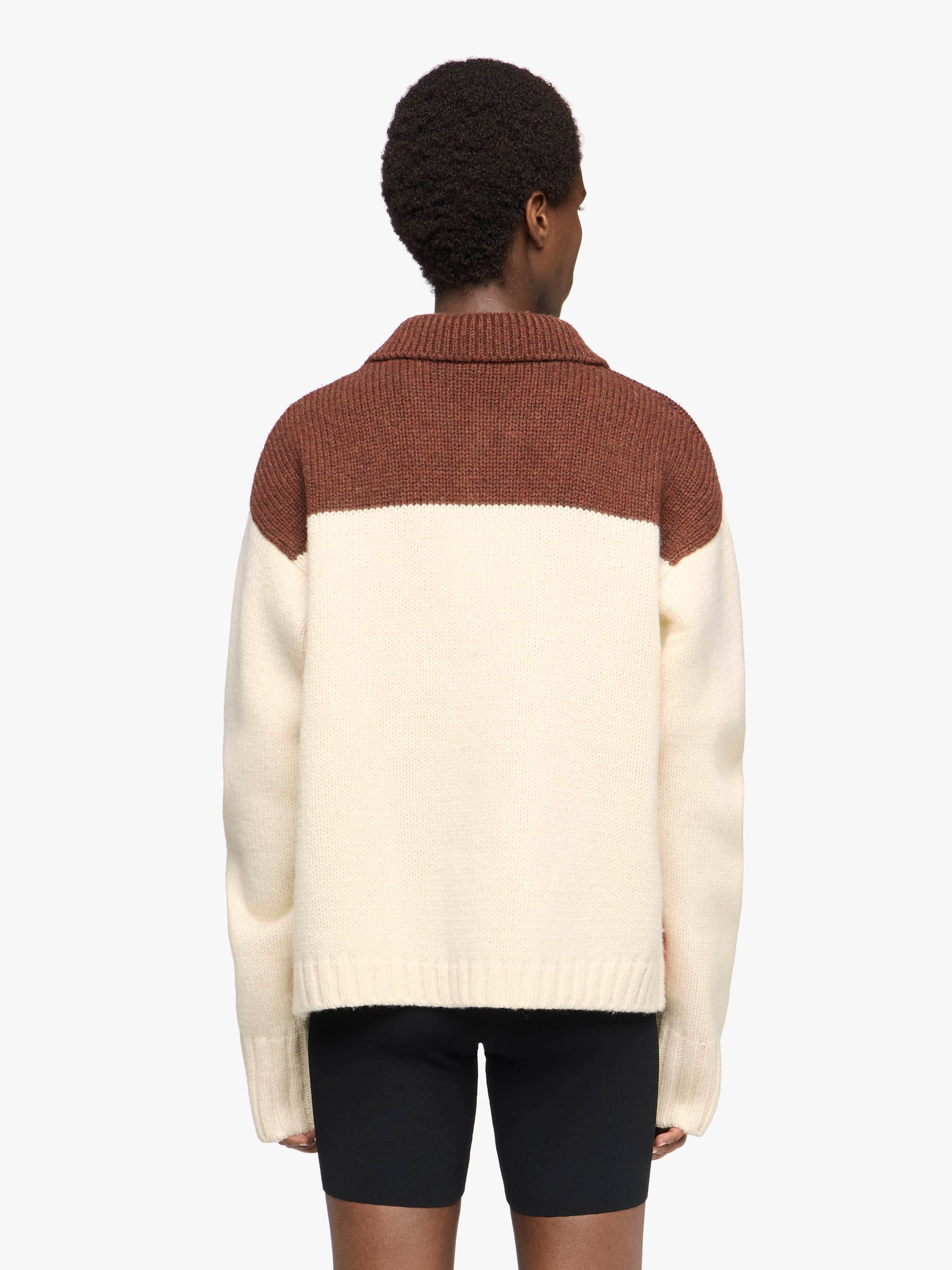 'HOUSE' INTARSIA POLO SWEATER