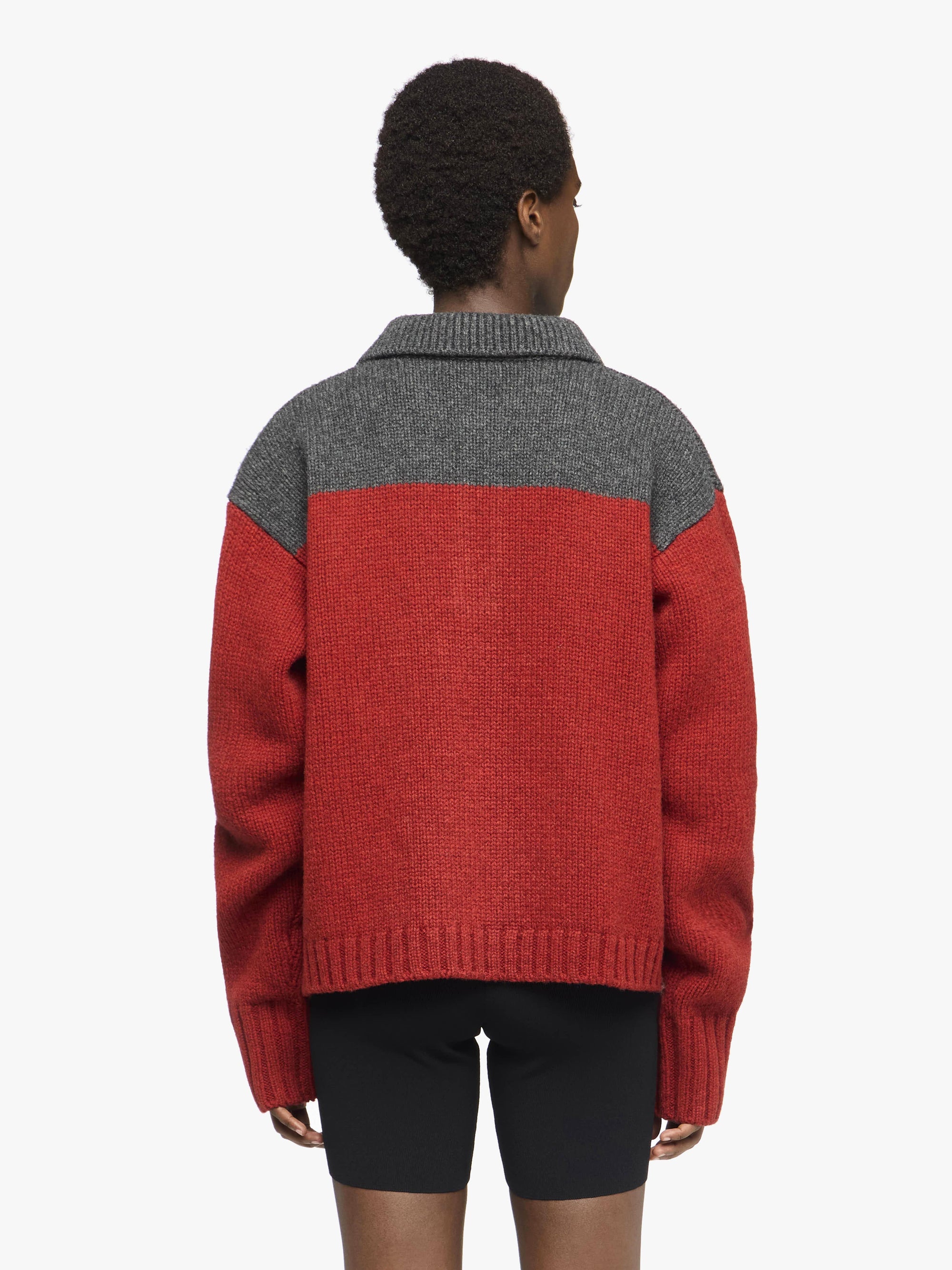 'HOUSE' INTARSIA POLO SWEATER