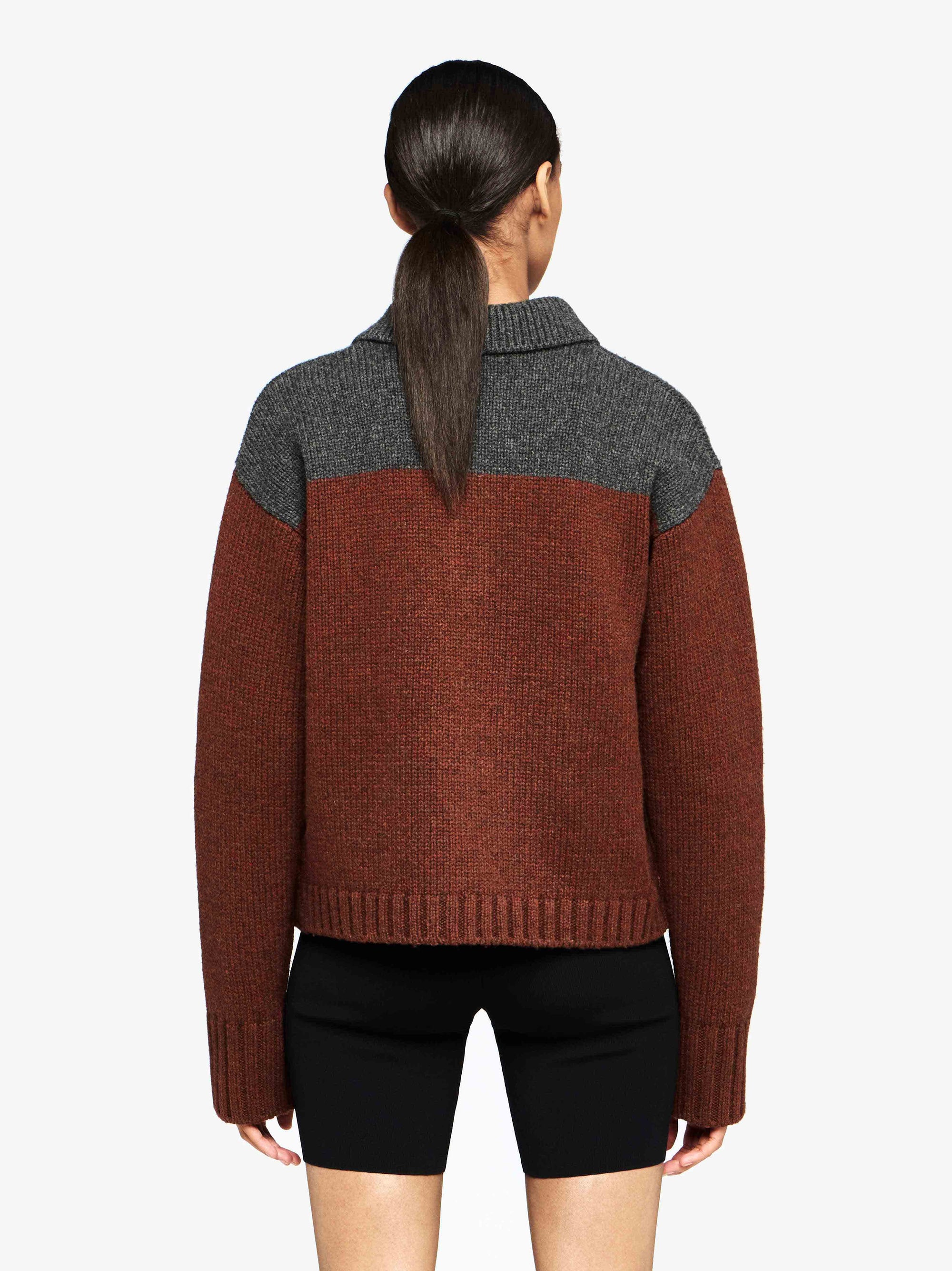 'HOUSE' INTARSIA POLO SWEATER