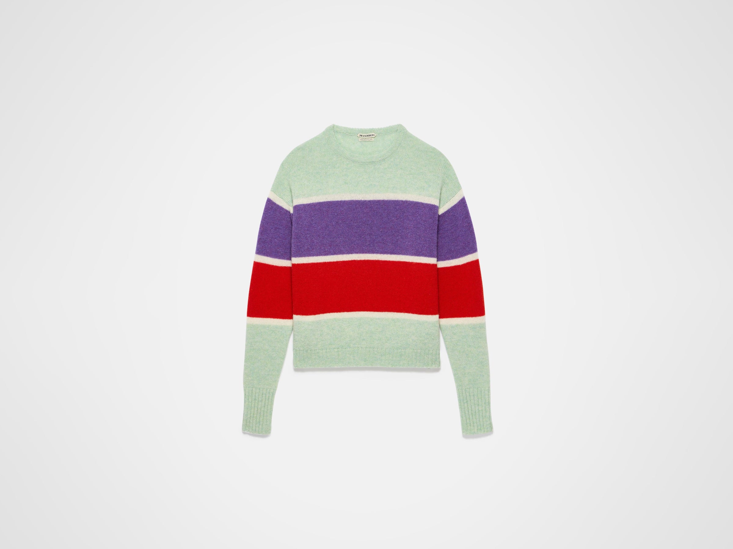 stripe crew neck jumper mint 1 Product Front 7