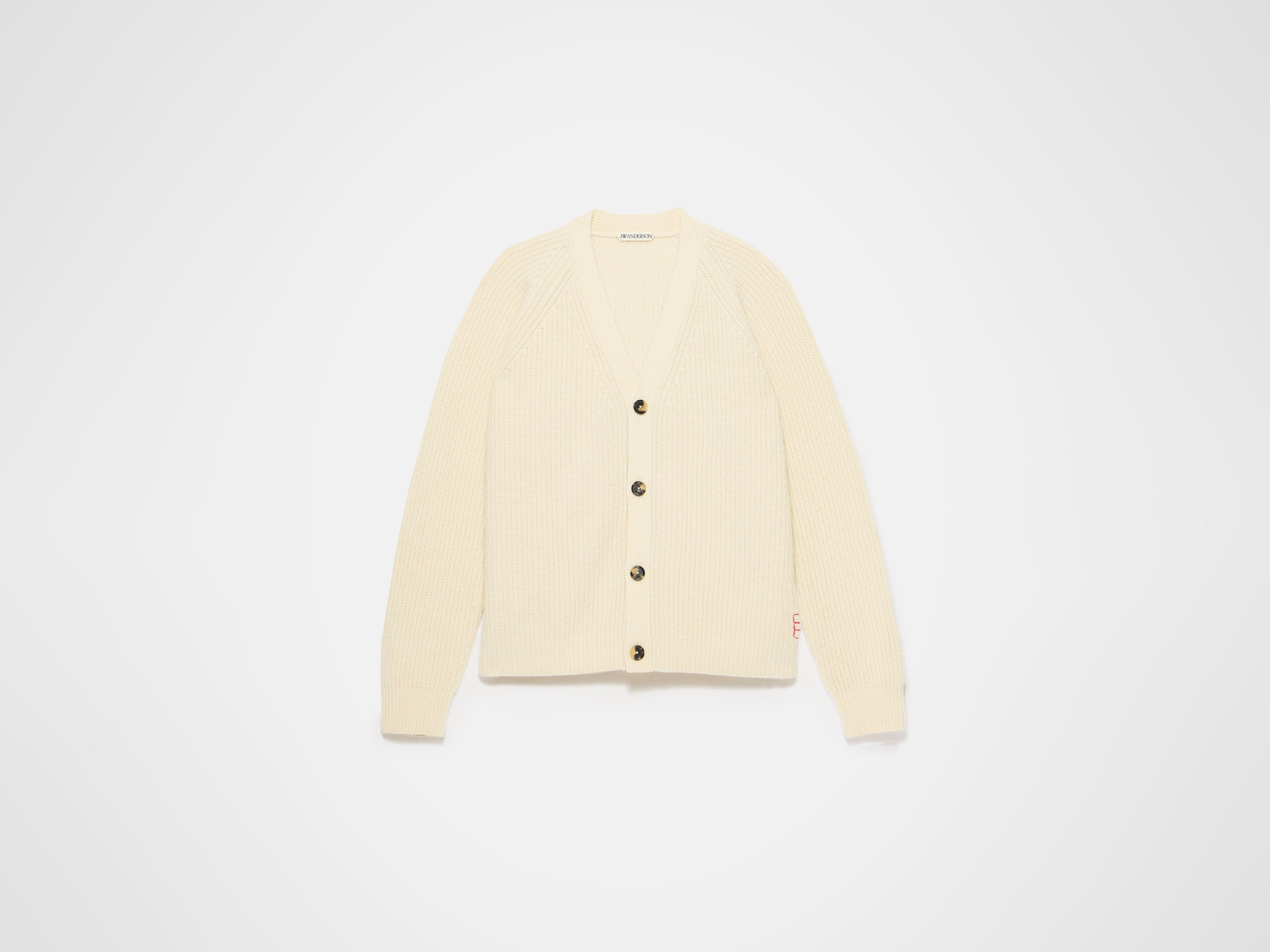 MENS V-NECK CARDIGAN IN IVORY in IVORY KW1422YN0463006XS | JW