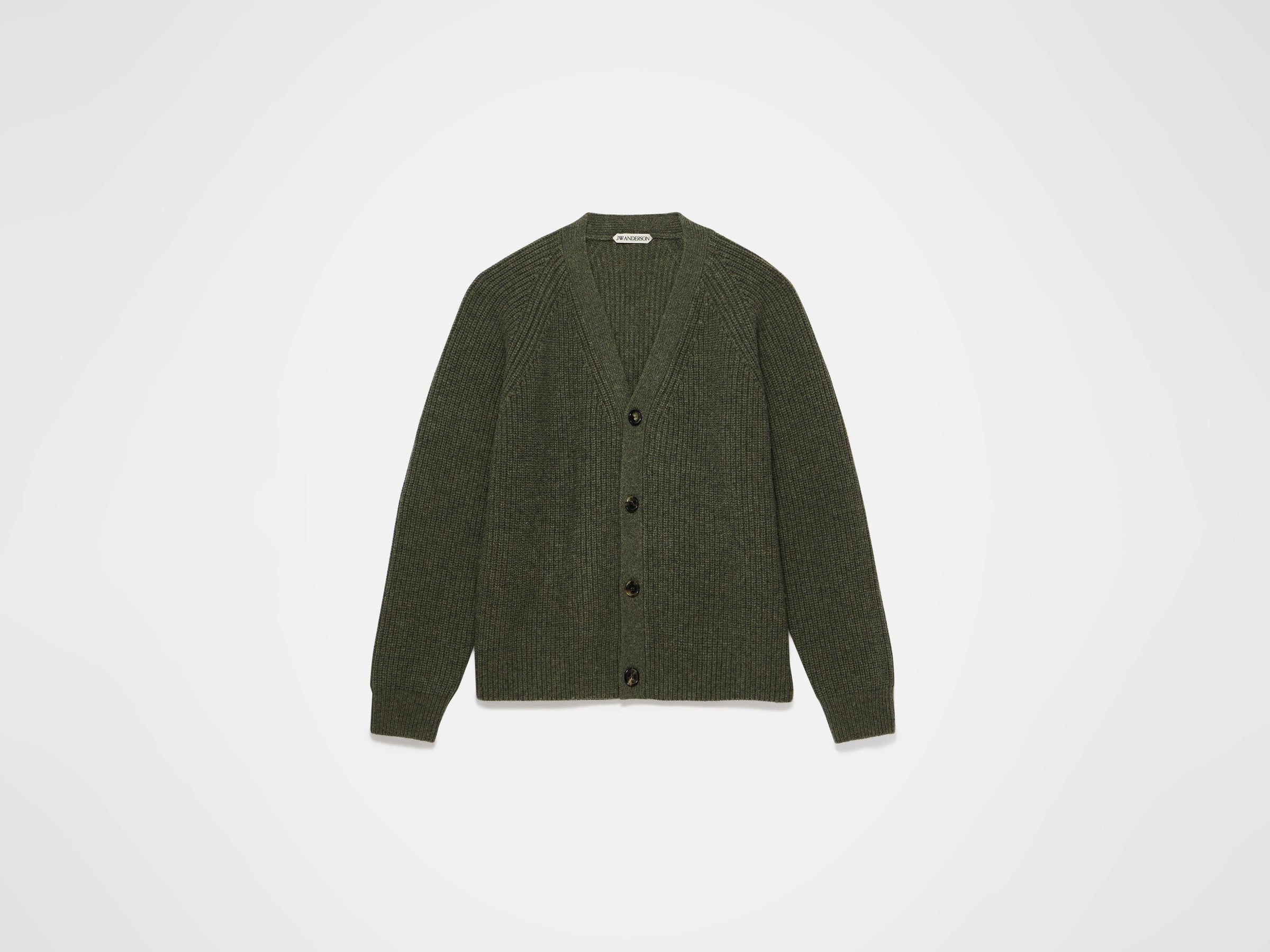 v neck cardigan hunter green Product Front 6