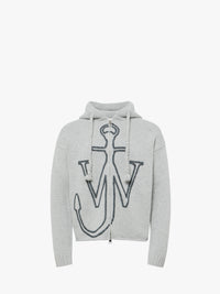 CL_ANCHOR EMBROIDERY ZIPPED HOODIE - LIGHT GREY MELANGE_KW1429YN0412