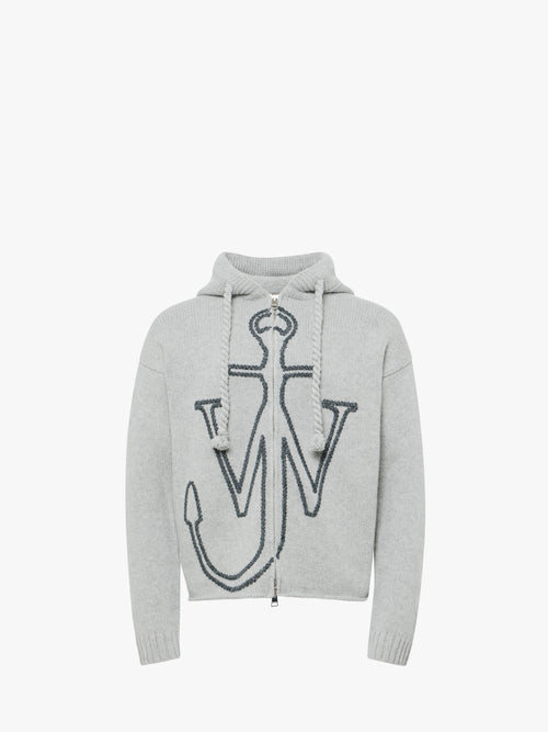 ANCHOR EMBROIDERY ZIPPED HOODIE