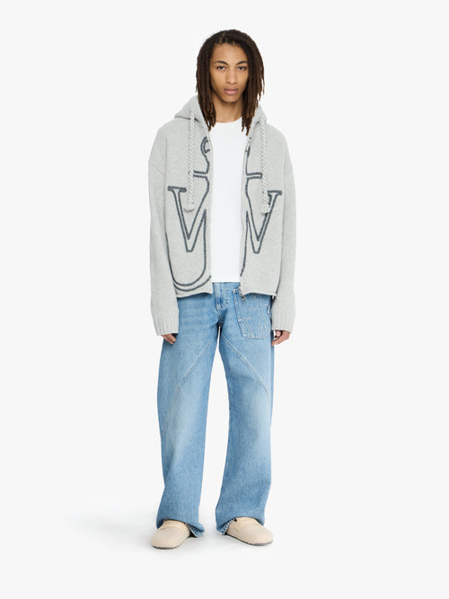 ANCHOR EMBROIDERY ZIPPED HOODIE