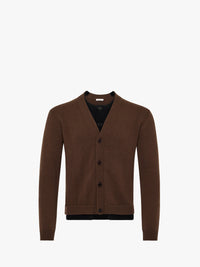 CL_CONTRAST LAYERED CARDIGAN - CHARCOAL MELANGE_KW1434YN0423