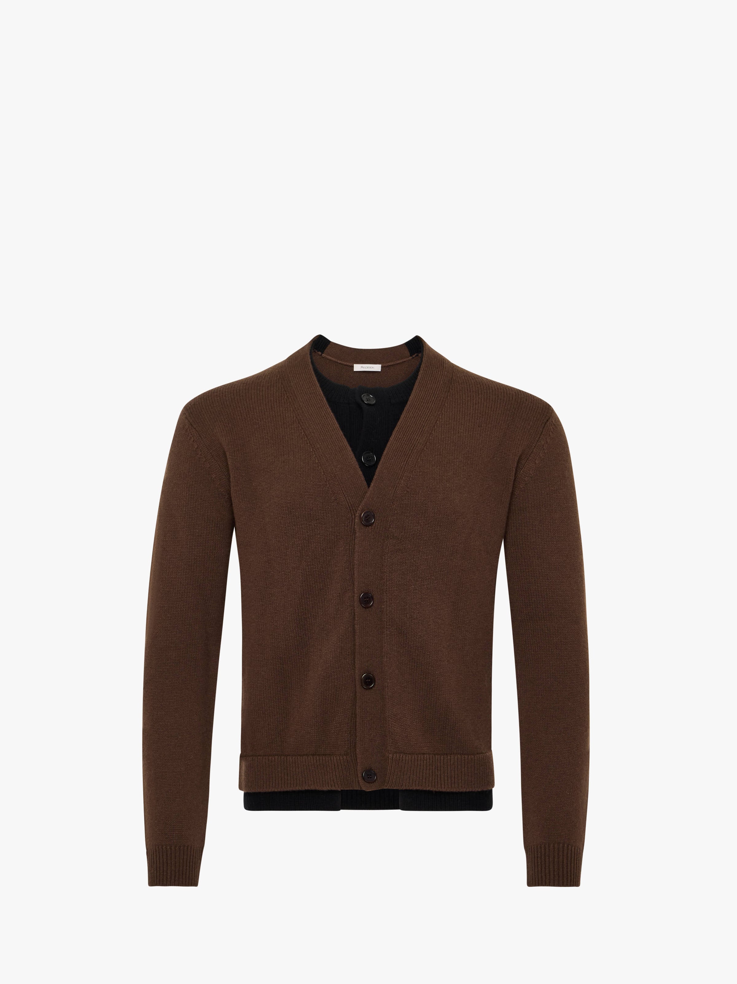 CL_CONTRAST LAYERED CARDIGAN - CHARCOAL MELANGE_KW1434YN0423