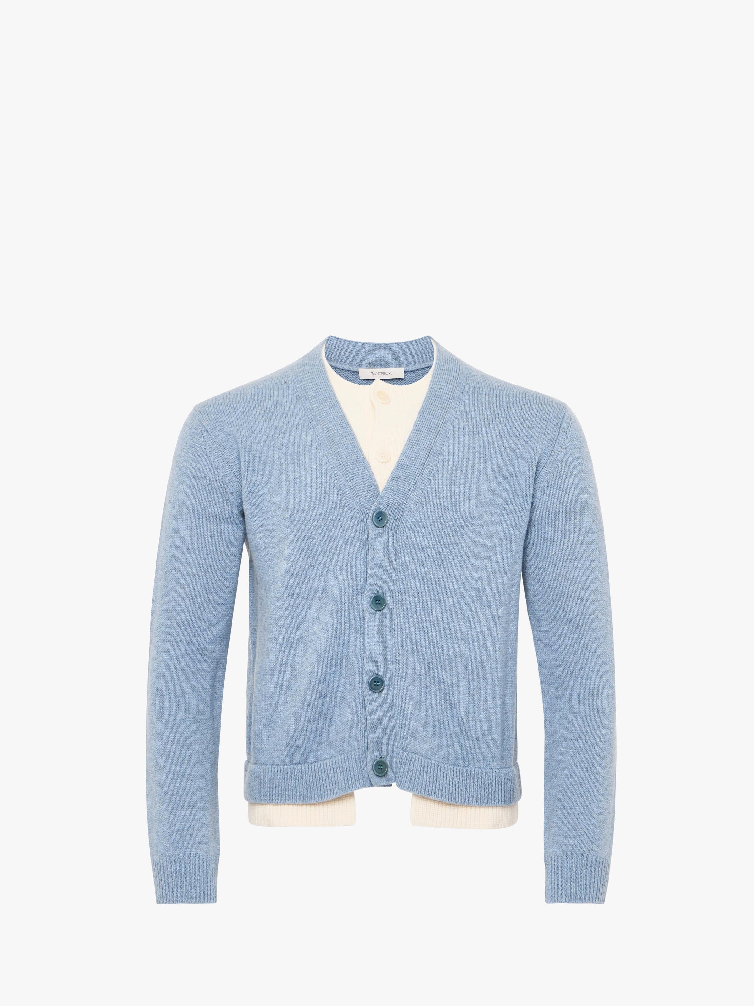 CL_CONTRAST LAYERED CARDIGAN - CHARCOAL MELANGE_KW1434YN0423