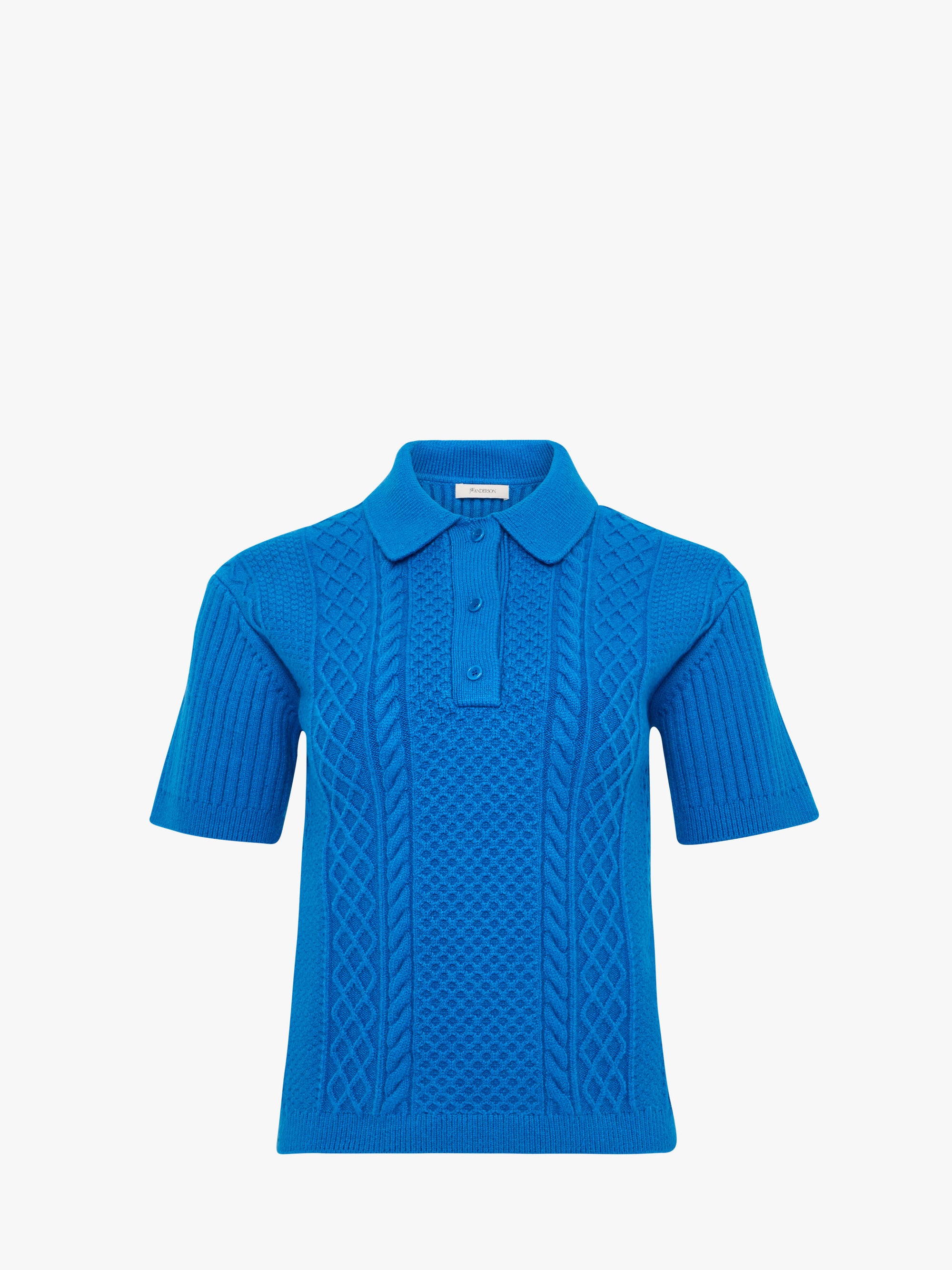 CROPPED CABLE KNIT POLO